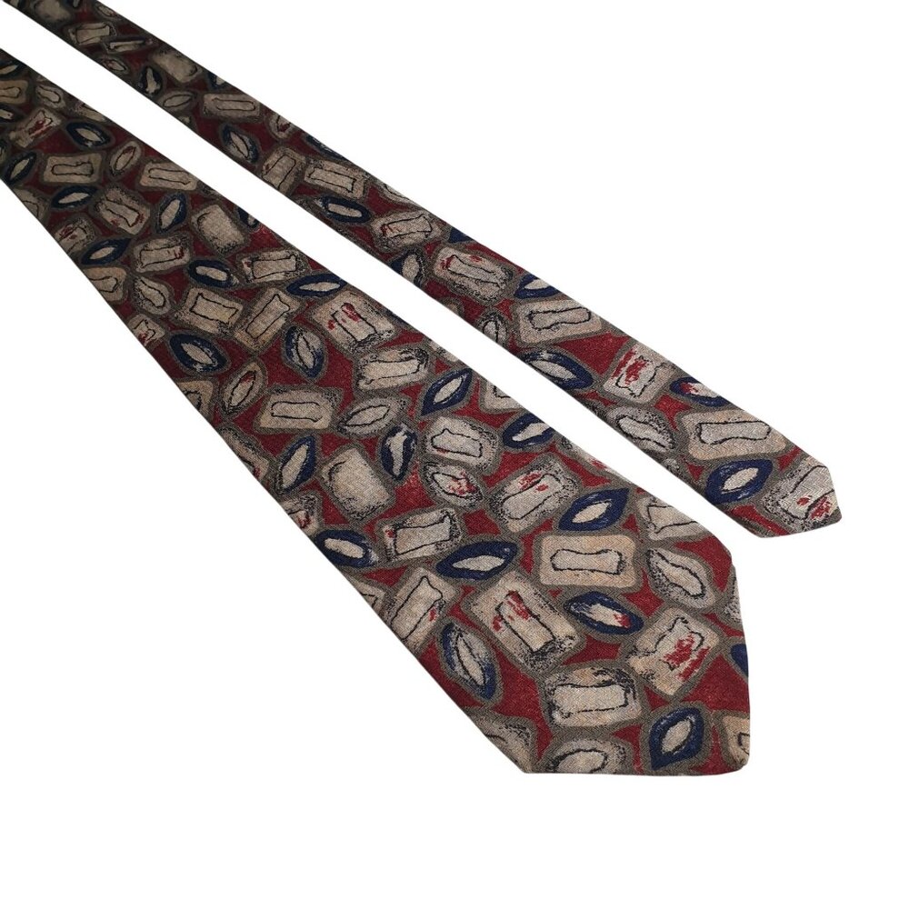 Talbots Studio Men Abstract Pattern Silk Tie Multicolor Office Core Dad Gift